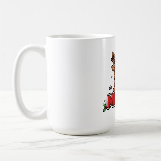 Vrolijk Kerstrendier Koffiemok (Links)