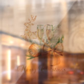 Vrolijk kerstrendier, Kogels, Wijnglas Raamsticker (Vel 2)