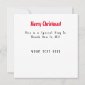 VROLIJK KERSTRENDIER MET GELUKKIG MEISJE BEDANKKAART (Achterkant)