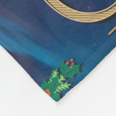 VROLIJK KERSTRENDIER MET GELUKKIG MEISJE FLEECE DEKEN (Hoek)