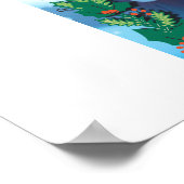 VROLIJK KERSTRENDIER MET GELUKKIG MEISJE POSTER (Hoek)