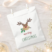 Vrolijk kerstrendier met mistletoe bedankzakje (Geknipt)