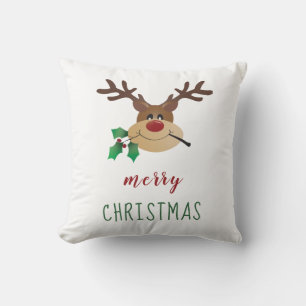 Vrolijk kerstrendier met mistletoe kussen