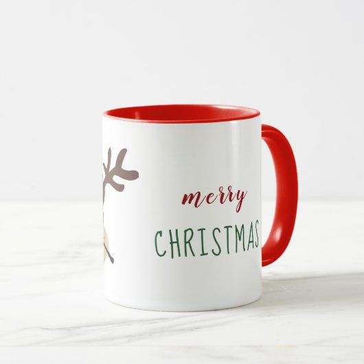 Vrolijk kerstrendier met mistletoe mok (Voorkant rechts)