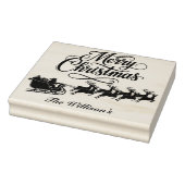 Vrolijk kerstrendier met naam rubberstempel (Stempel)