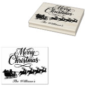 Vrolijk kerstrendier met naam rubberstempel (Gestempeld)