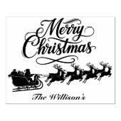 Vrolijk kerstrendier met naam rubberstempel (Afrduk)