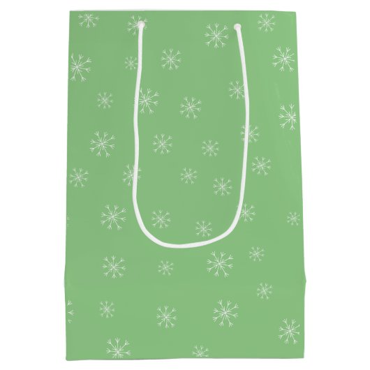 Vrolijk kerstrendier met rode bloemen, aangepast medium cadeauzakje (Achterkant)