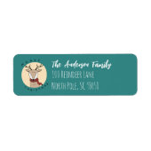 Vrolijk kerstrendier met sjaal etiket (Voorkant)