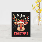 Vrolijk Kerstrendier Red Santa Xmas Familie Mannen Kaart (Gele Bloem)