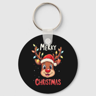 Vrolijk Kerstrendier Red Santa Xmas Familie Mannen Sleutelhanger
