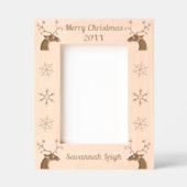 Vrolijk Kerstrendier & Sneeuwvlokken Aangepaste Na Gegraveerde Lijstjes (Voorkant)