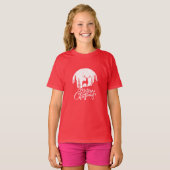 Vrolijk Kerstrendier – White Holiday Silhouette T-shirt (Voorkant volledig)