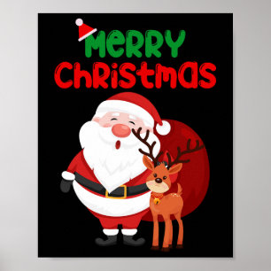 Vrolijk Kerstrendier Xmas Familie 2024 Mannen Vrou Poster