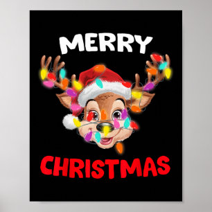 Vrolijk Kerstrendier Xmas Familie Matching Mannen Poster