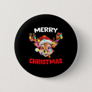 Vrolijk Kerstrendier Xmas Familie Matching Mannen Ronde Button 5,7 Cm