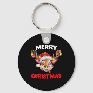 Vrolijk Kerstrendier Xmas Familie Matching Mannen Sleutelhanger
