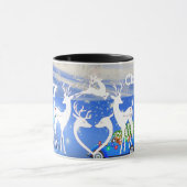 Vrolijk kerstrendieren Pristine Snowflakes Blue Mok (Midden)