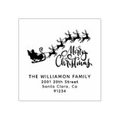 Vrolijk kerstrendiergezin rubberstempel (Afrduk)