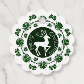 Vrolijk kerstrendierlijk groen kruidvat bedankjes labels (Voorkant)