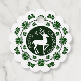 Vrolijk kerstrendierlijk groen kruidvat bedankjes labels