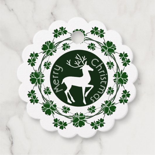 Vrolijk kerstrendierlijk groen kruidvat bedankjes labels (Voorkant)