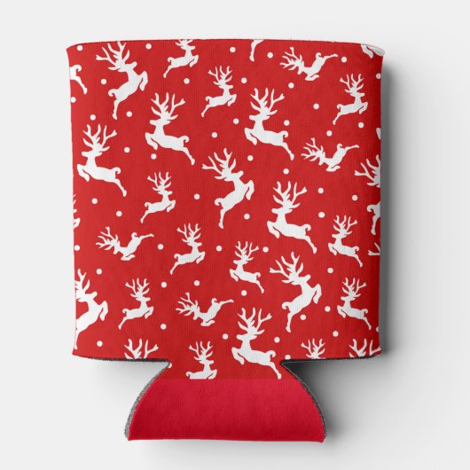 Vrolijk kerstrendierrood blikjeskoeler (Achterkant)