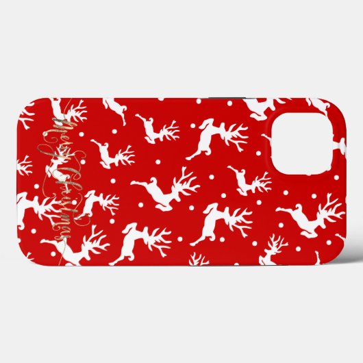 Vrolijk kerstrendierrood Case-Mate iPhone case (Achterkant (horizontaal))