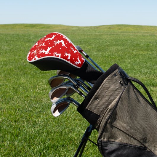 Vrolijk kerstrendierrood golfheadcover (Insitu)
