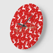 Vrolijk kerstrendierrood grote klok (Hoek)