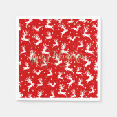 Vrolijk kerstrendierrood servet (Voorkant)