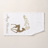 Vrolijk kerstrendiertje bad handdoek (Handdoek)