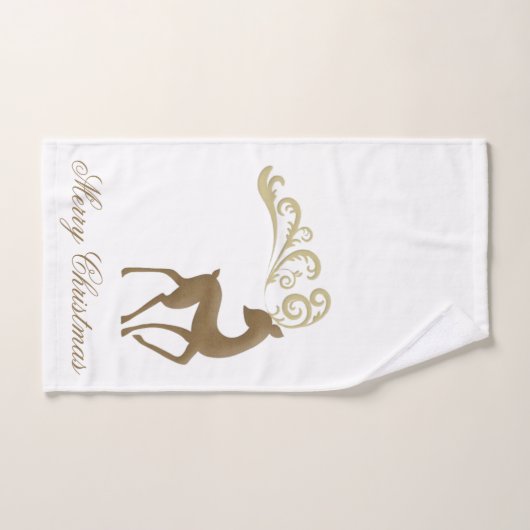 Vrolijk kerstrendiertje bad handdoek (Handdoek)