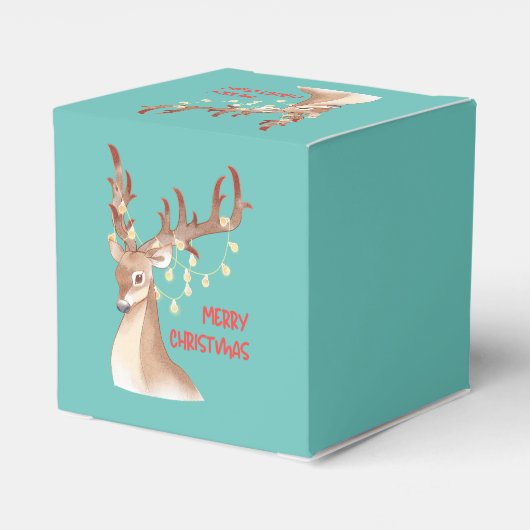 Vrolijk kerstrendiertje bedankdoosjes (Achterkant)