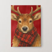 Vrolijk kerstrendiertje button (Voorkant)