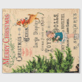Vrolijk kerstrendiertje cadeaupapier (Vlak)