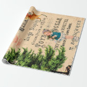 Vrolijk kerstrendiertje cadeaupapier (Uitgerold)