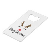 Vrolijk kerstrendiertje creditkaart flessenopener (Voorkant Gekanteld)