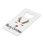 Vrolijk kerstrendiertje creditkaart flessenopener (Achterkant Gekanteld)