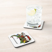 Vrolijk kerstrendiertje drankjes onderzetter (Rechterzijde)