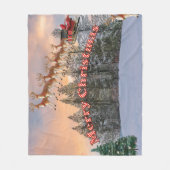 Vrolijk kerstrendiertje en Kerstman Fleece Deken (Voorkant)