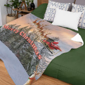 Vrolijk kerstrendiertje en Kerstman Fleece Deken