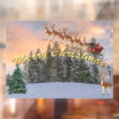 Vrolijk kerstrendiertje en Kerstman Raamsticker (Vel 2)