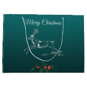 Vrolijk kerstrendiertje en mistletoe groot cadeauzakje (Achterkant)