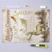 Vrolijk kerstrendiertje en Slaapse ontkoppeling Ti Tissuepapier (Craft)