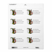 Vrolijk kerstrendiertje etiket (Full Sheet)
