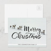 Vrolijk kerstrendiertje feestdagenkaart (Voorkant / Achterkant)