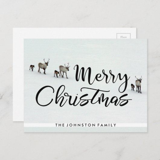 Vrolijk kerstrendiertje feestdagenkaart (Voorkant / Achterkant)