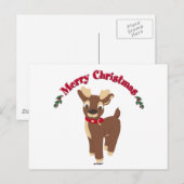 Vrolijk kerstrendiertje feestdagenkaart (Voorkant / Achterkant)