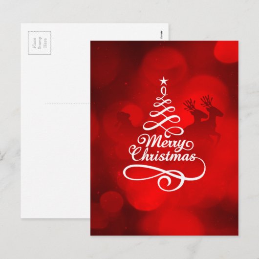 Vrolijk kerstrendiertje feestdagenkaart (Voorkant / Achterkant)